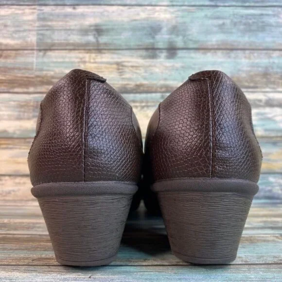 Earth?Origins Womens Brown Leather Ankle Booties Size 7.5M Monica Zip Block Heel - Picture 7 of 11